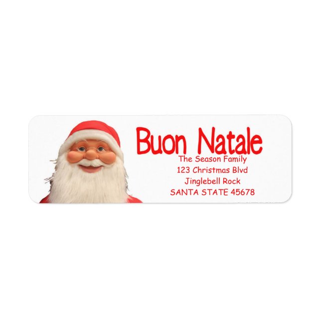 Santa's Buon Natale Christmas label (Front)