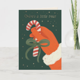 Santa's Candy Cane Little Treat Money Holder Card