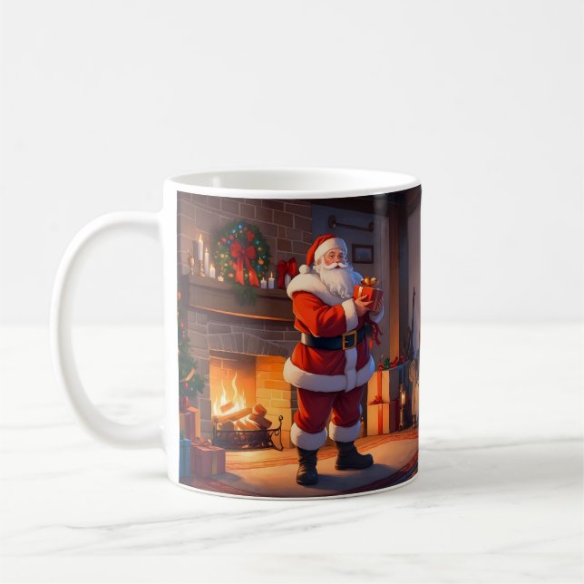 Santa's Christmas Eve Visit Coffee Mug (Left)