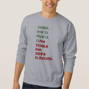 Santa's Christmas Funny Reindeer Drinking Names Sweatshirt