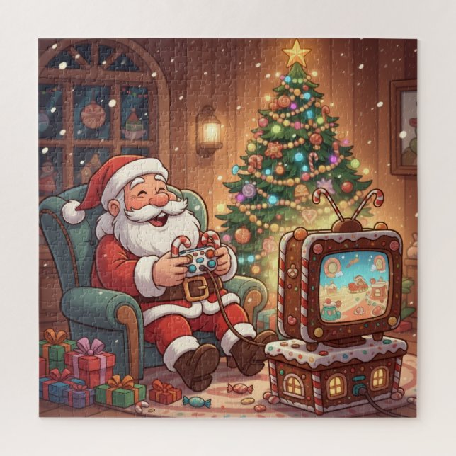 Santa's Christmas Game Break Jigsaw Puzzle (Vertical)