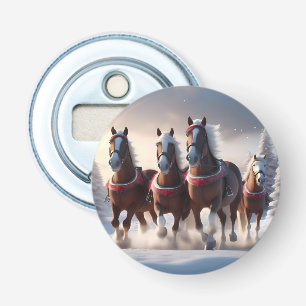 Santas Christmas Snow Horses, Bottle Opener