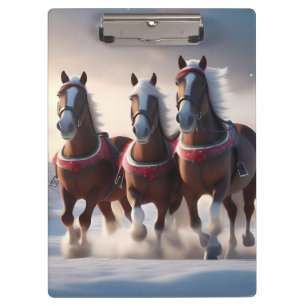 Santas Christmas Snow Horses, Clipboard