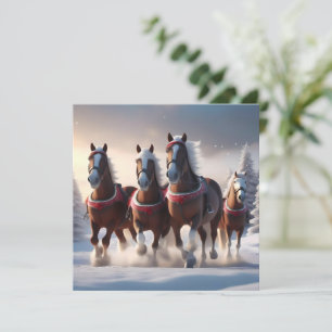 Santas Christmas Snow Horses, Save The Date
