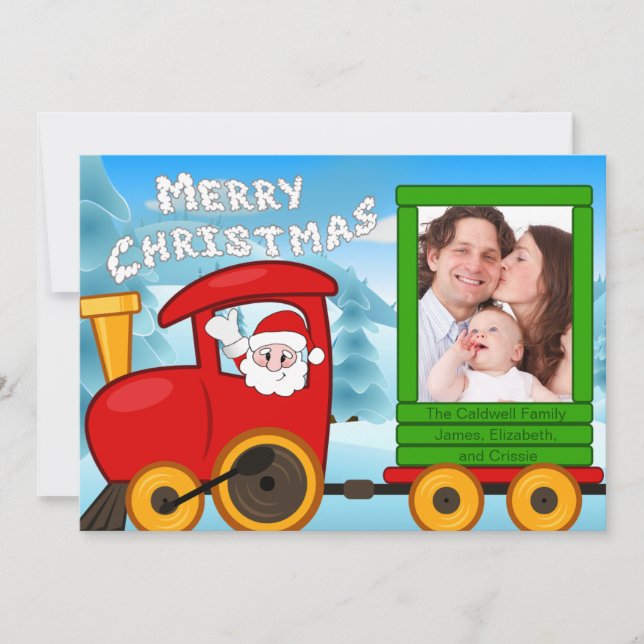 Santa's Christmas Train Holiday Card (Front)