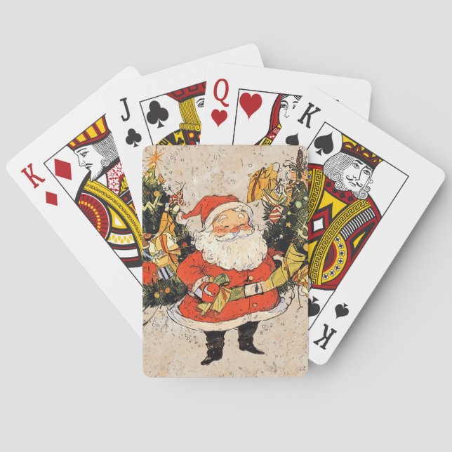 Santa's Christmas Trees Playing Cards (Back)