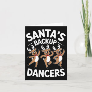 Santas Ckup Dancers Christmas Holiday Xmas Card