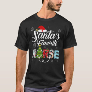 Santa's Claus Favorite Nurse Santa Stethoscope Chr T-Shirt