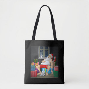 Santa's coffee break on Christmas Eve Tote Bag
