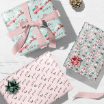 Santa's Comin' To Town Pink Retro Van Wrapping Wrapping Paper Sheet<br><div class="desc">Celebrate the magical and festive holiday season with our custom holiday wrapping paper sheets. Our vintage holiday design features three different complementing designs. The first wrapping paper sheet features a fun vintage town scenery and landscape. Every little detail is captured in this quaint little neighbourhood. Features Pink house decked out...</div>