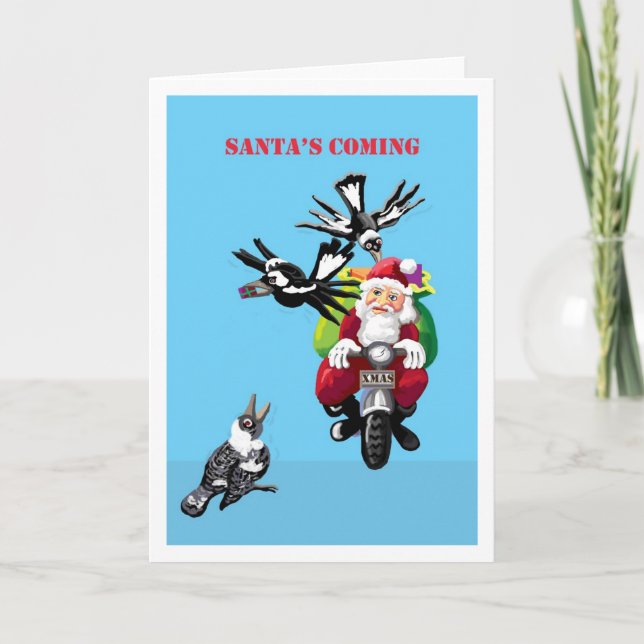 Santa's coming - Australian Christmas card (Front)