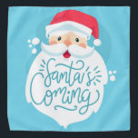 Santa's Coming Bandana<br><div class="desc">Christmas Santa Claus character with lettering</div>