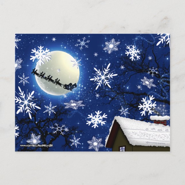 Santa's Coming to Town Postcard (Front)