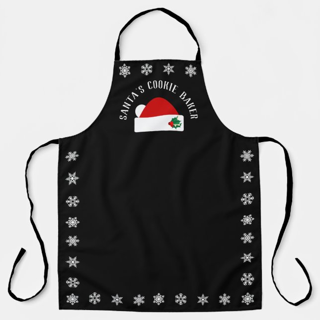 Santa's Cookie Baker l Santa Hat l Snowflakes Apron (Front)