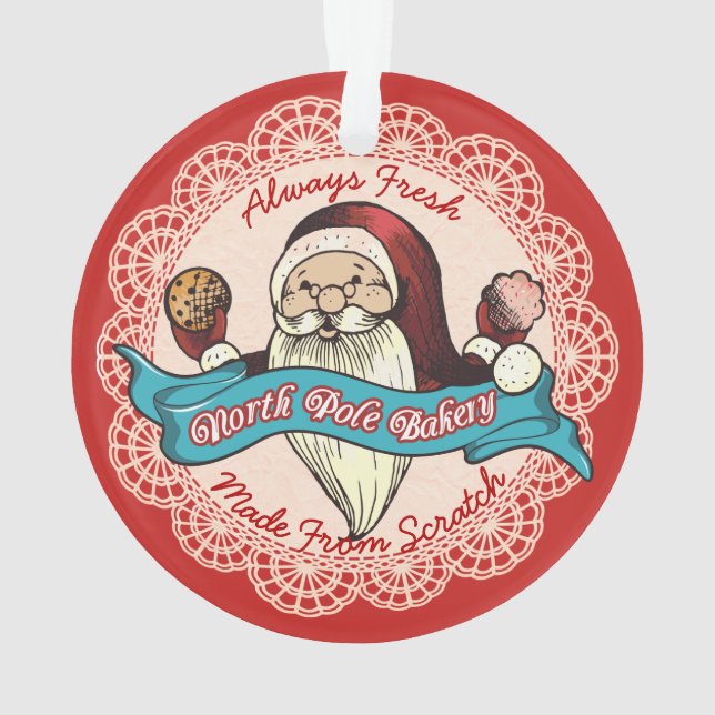 Santas cookie bakery culinary Christmas ornament (Back)