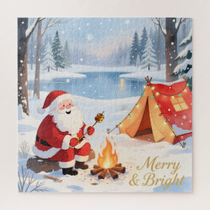 Santa's Cosy Campfire Retreat Christmas Jigsaw Puzzle