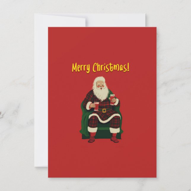 Santa's Cosy Cheers Holiday Card (Front)