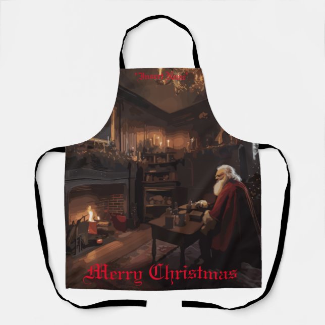 Santa's Cozy Nook Apron (Front)
