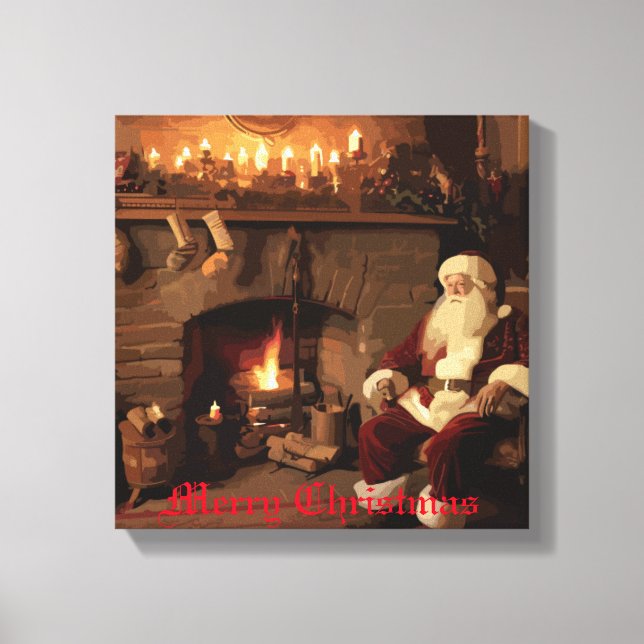 Santa's Cozy Nook Canvas Print (Front)