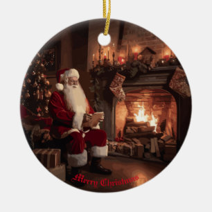 Santa's Cozy Nook Ceramic Tree Decoration