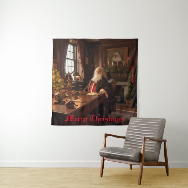 Santa's Cozy Nook Tapestry (In Situ)