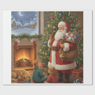 Santa's Cozy Visit - A Night of Wonder Wrapping Paper