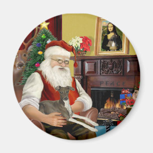 Santa's Cream Italian Greyhound Magnet