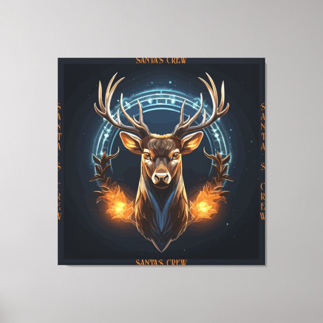 Santa's Crew Stretched Canvas Print (Front)