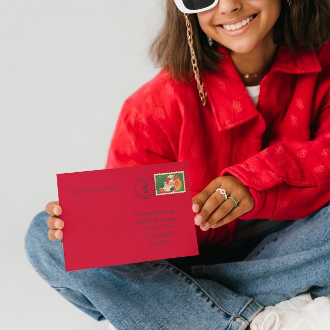 Santa's Crimson Greetings: Festive Christmas  Envelope (Creator Uploaded)