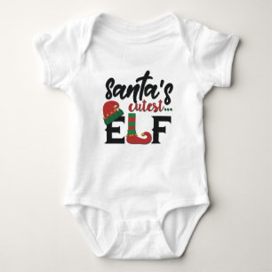 Santa's Cutest Elf Baby Bodysuit
