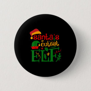Santas Cutest Elf Infant Pajamas Christmas Boy And 6 Cm Round Badge