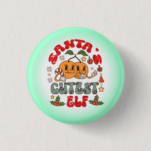 Santa's Cutest Elf Sublimation-80881 3 Cm Round Badge