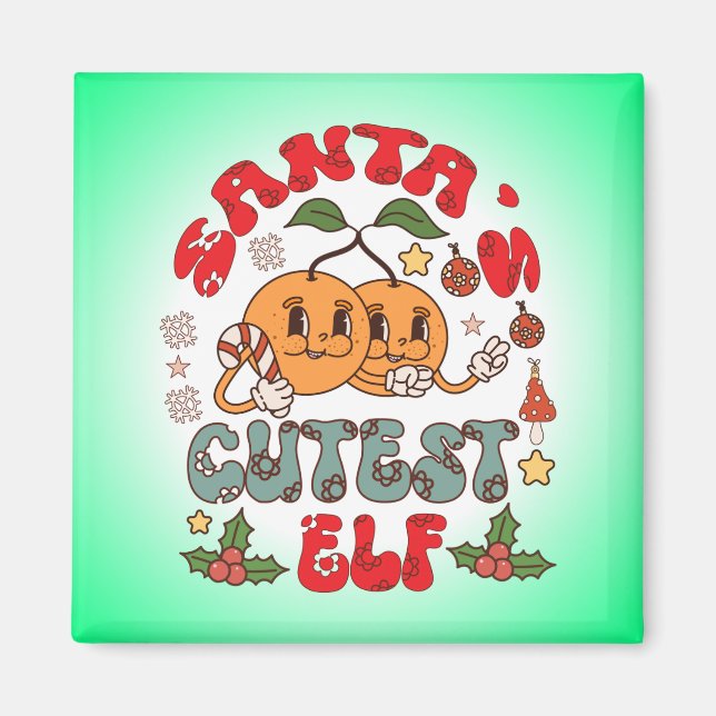 Santa's Cutest Elf Sublimation-80881 Magnet (Front)