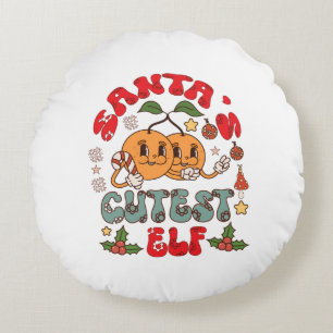 Santa's Cutest Elf Sublimation-80881 Round Cushion