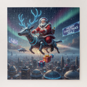 Santa's Cyber-Sleigh: Futuristic Drone Delivery Jigsaw Puzzle