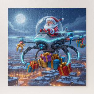Santa's Cyber-Sleigh: Futuristic Drone Delivery Jigsaw Puzzle