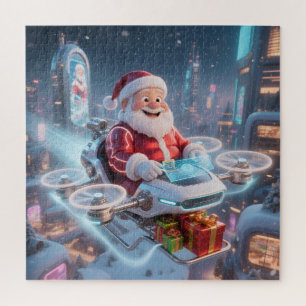 Santa's Cyber-Sleigh: Futuristic Drone Delivery Jigsaw Puzzle