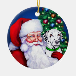 Santa's Dalmatian at Christmas Ornament