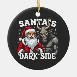 Santa's Dark Side Christmas Evil Krampus Ceramic Tree Decoration
