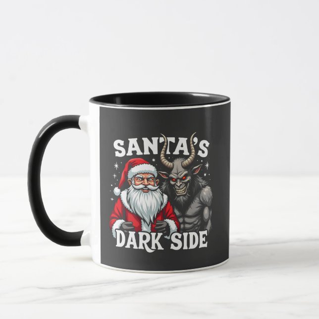 Santa's Dark Side Christmas Evil Krampus  Mug (Left)