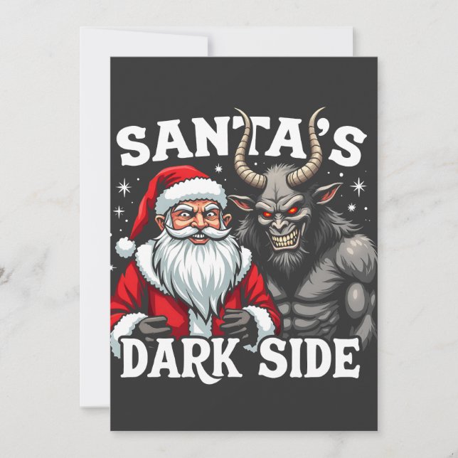 Santa's Dark Side Christmas Evil Krampus  Save The Date (Front)