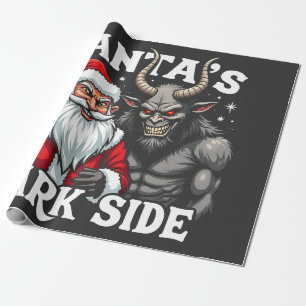 Santa's Dark Side Christmas Evil Krampus Wrapping Paper