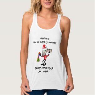 Santa's Elf And Safety Officer Merry Christmas Singlet
