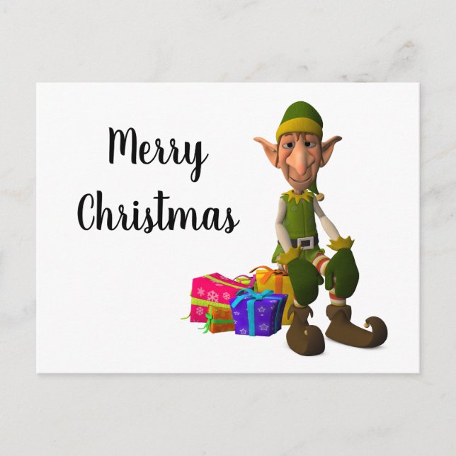 Santa's Elf Holiday Postcard (Front)
