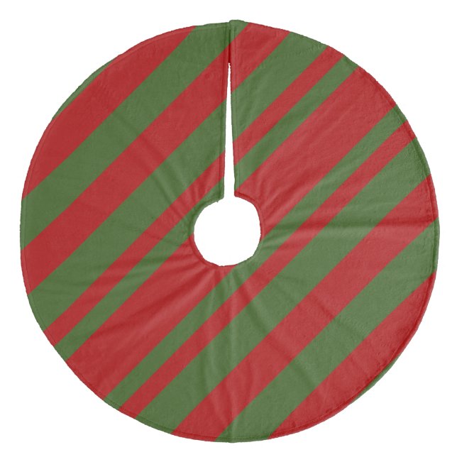 Santa's Elves Classic Striped  Fleece Tree Skirt (Front)