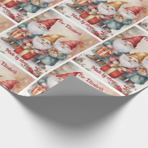 Santa's Elves Personalise Name Cute Christmas Wrapping Paper