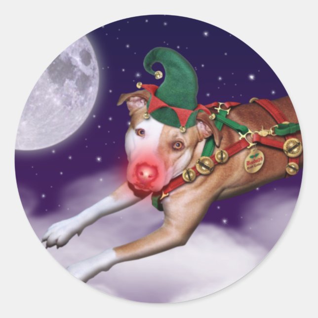 Santa's Employee of the Month Classic Round Sticker (Front)