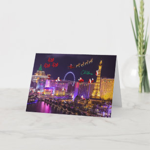 Santas everywhere in Las Vegas Christmas Card