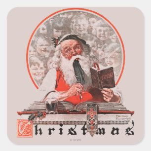 Santa's Expenses Square Sticker