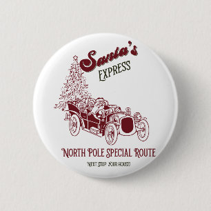 Santa's Express Vitange Christmas 6 Cm Round Badge